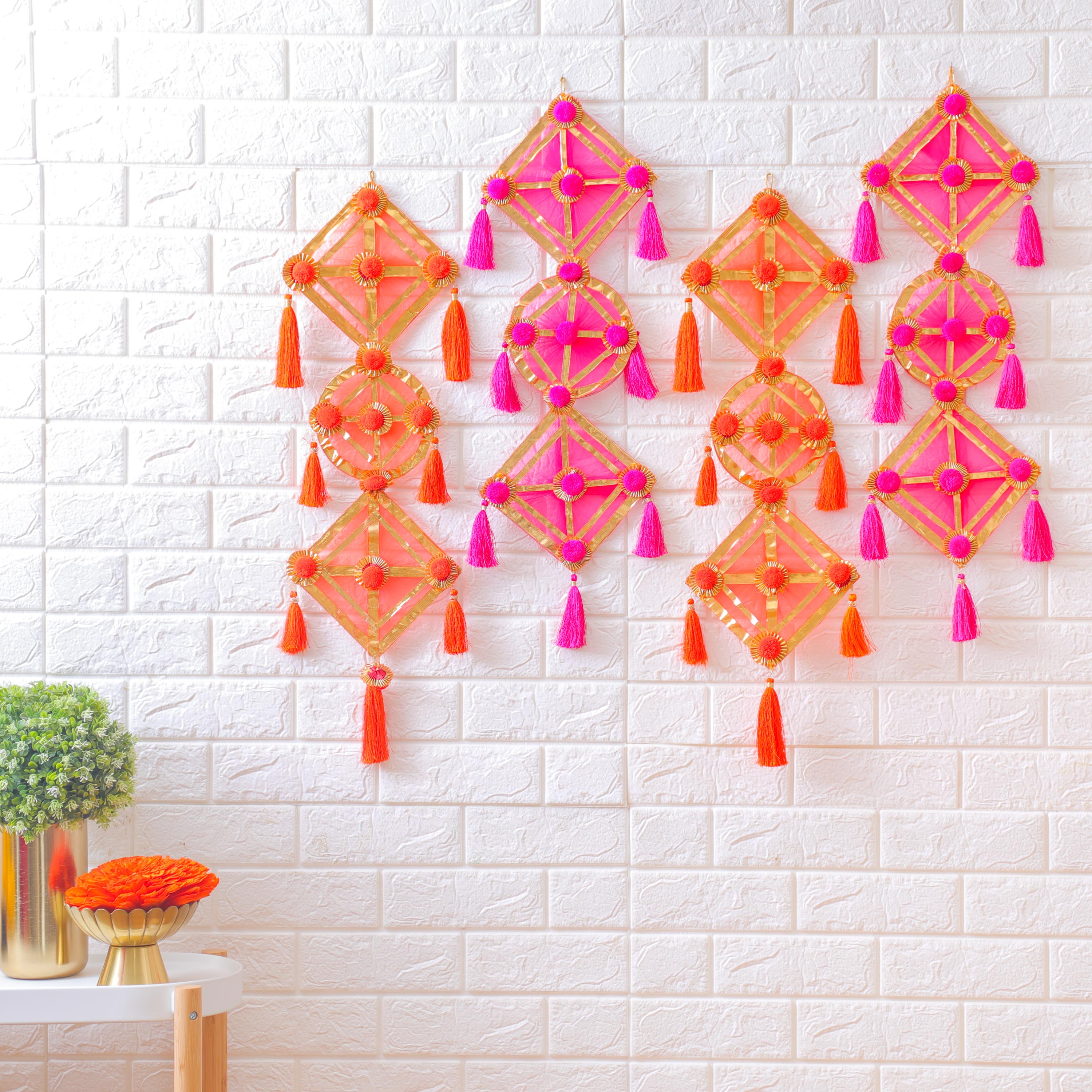 gota net hangings diwali wall decor