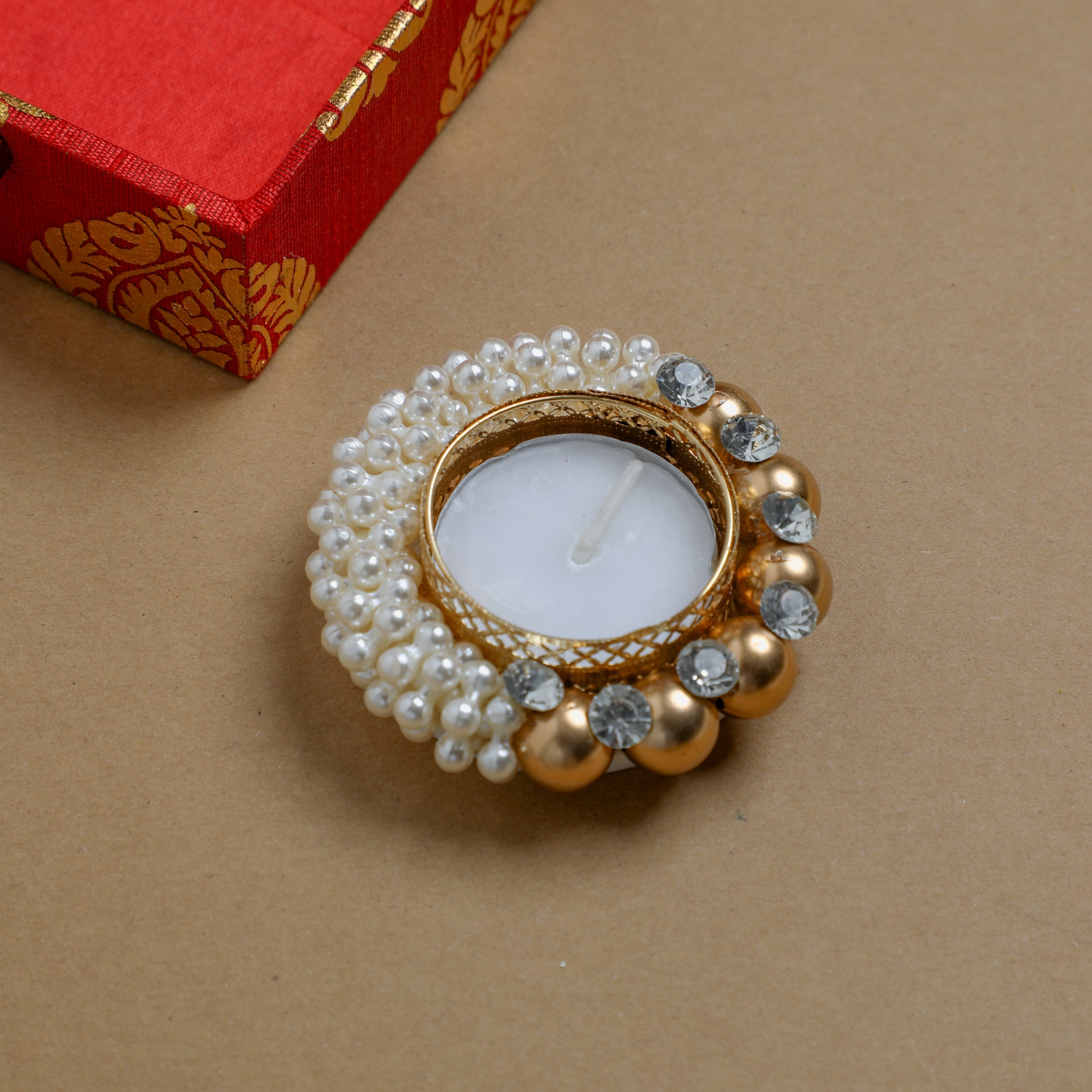 Exquisite Pearl and moti Diya for Diwali