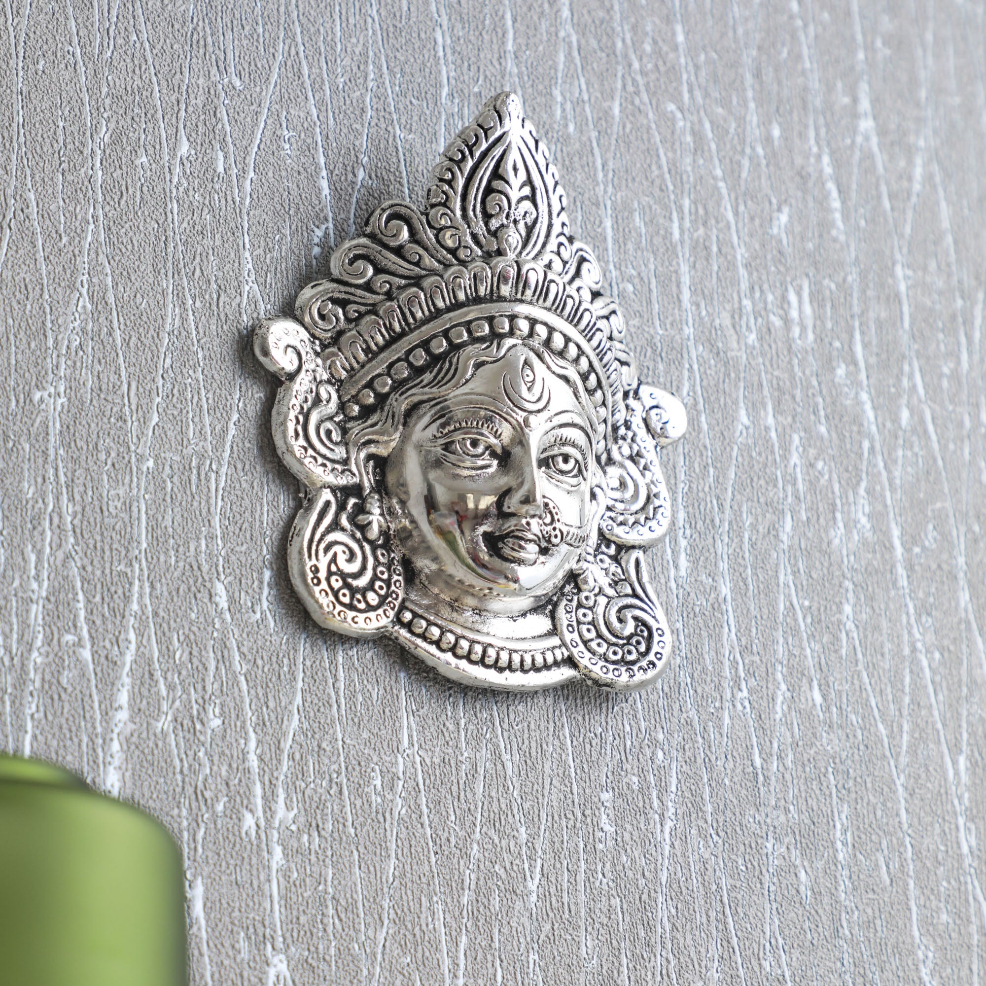 Metal Goddess Durga Face Wall Hanging