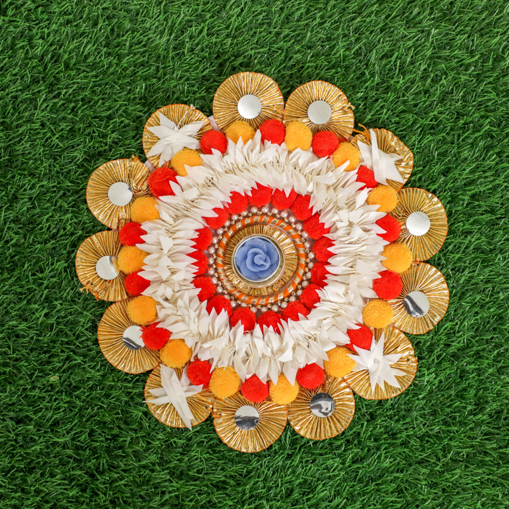 Gota Pompom Gajra Designer Decor Mat