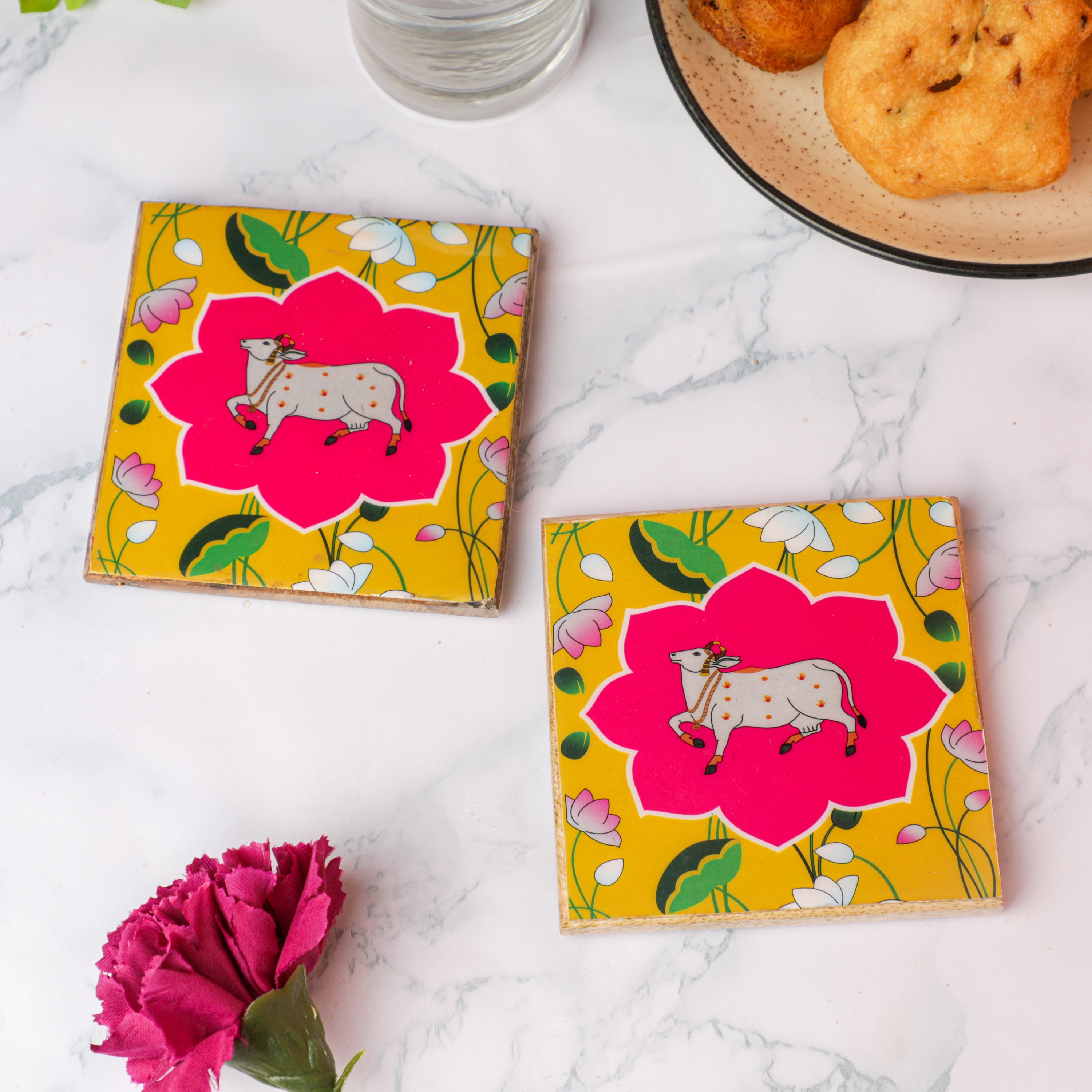 Kamdhenu Tray and Coasters for Traditional dining accessories in the USA