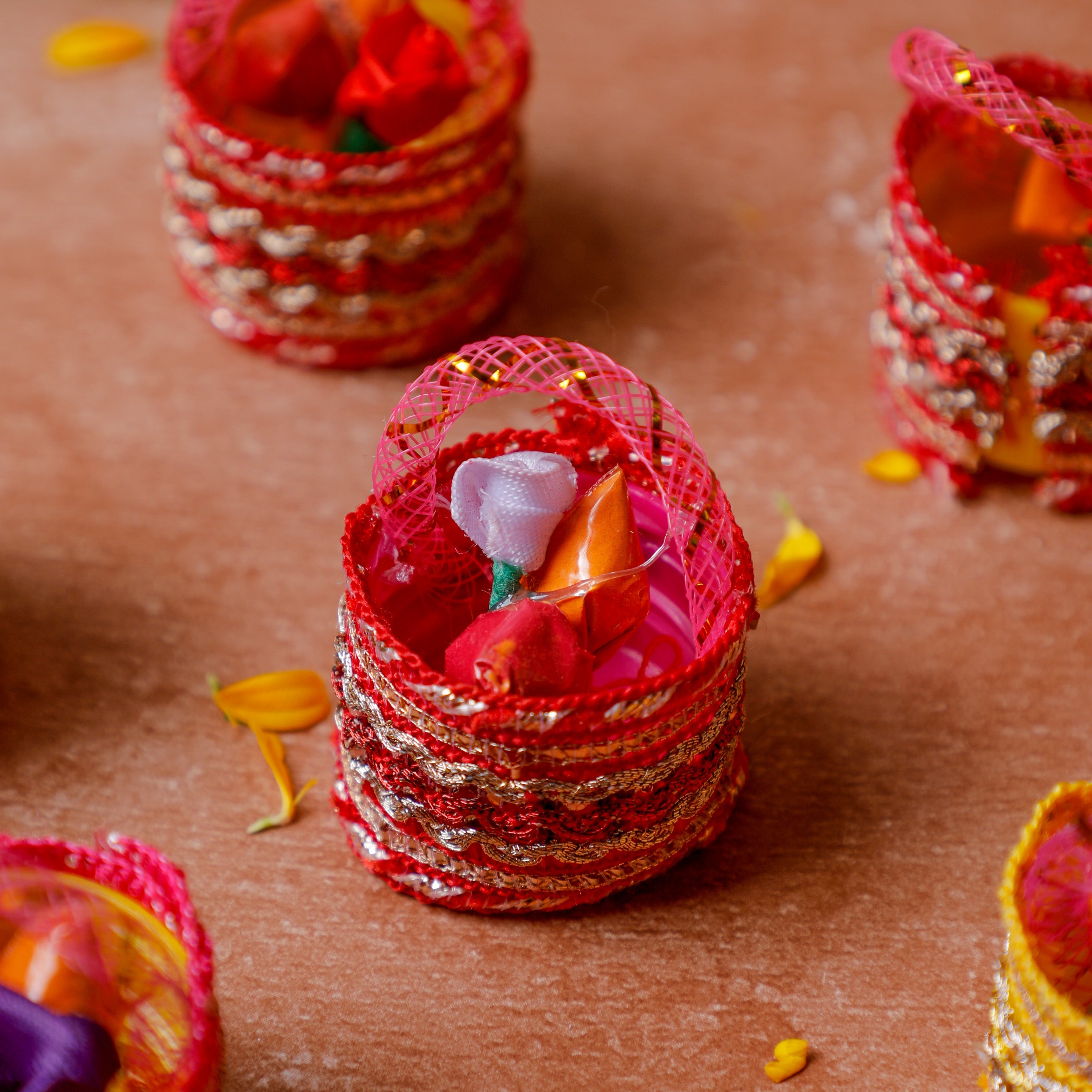 Packaged in adorable miniature baskets