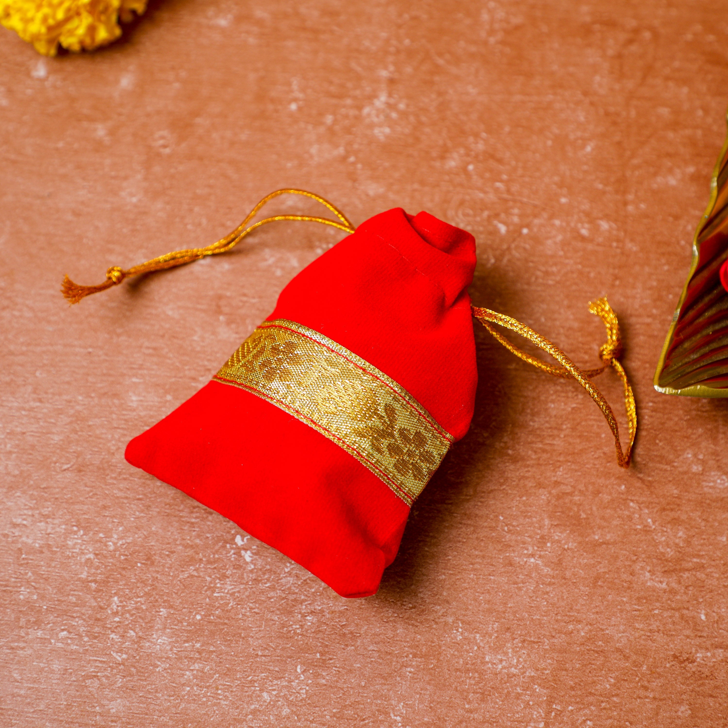 Red velvet potli bags