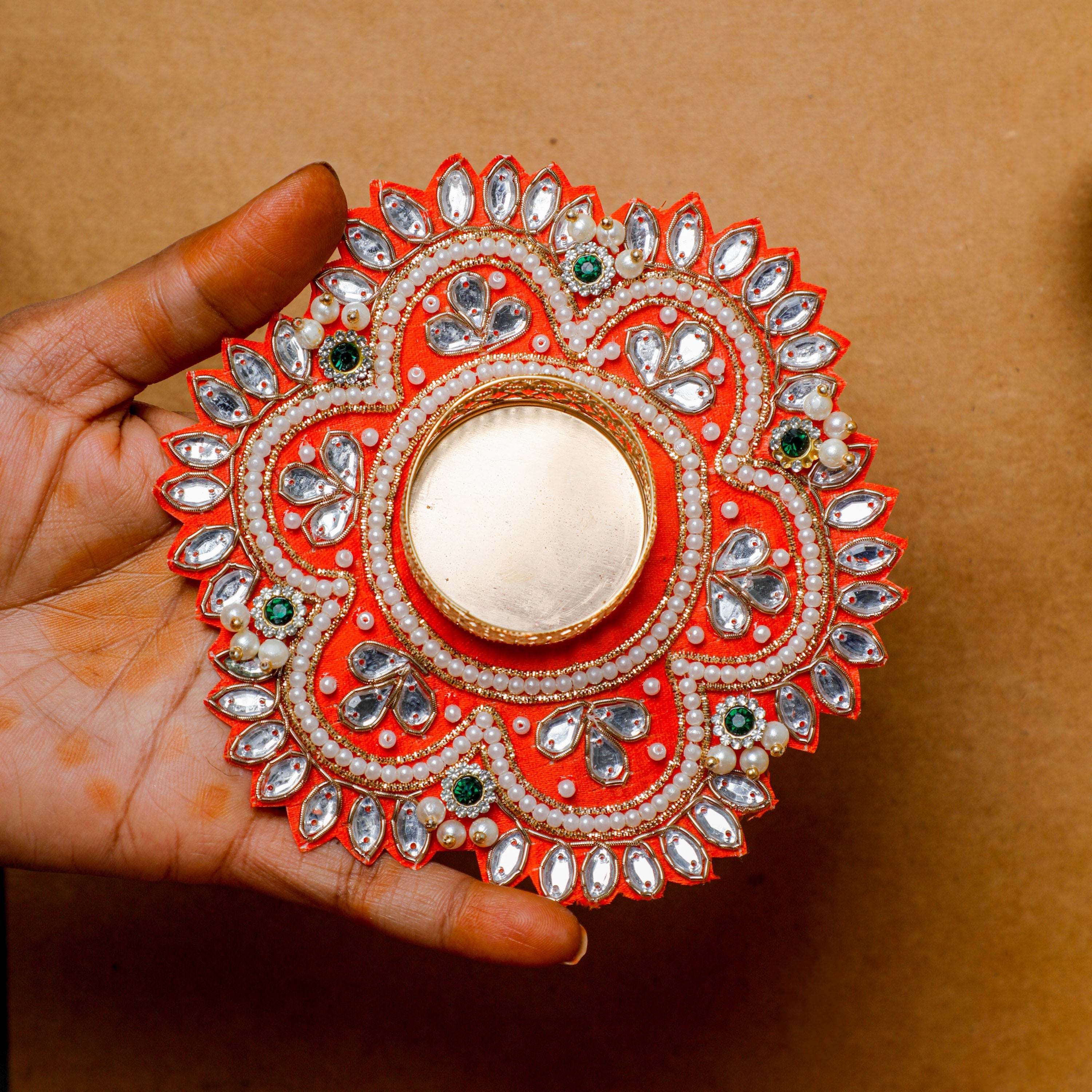 Pearl& Stone Candle Holder