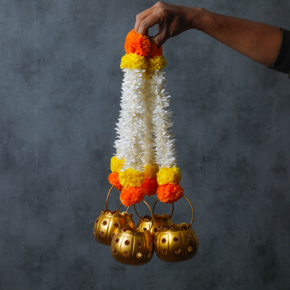 This beautiful hanging diya can be used as a home decor item