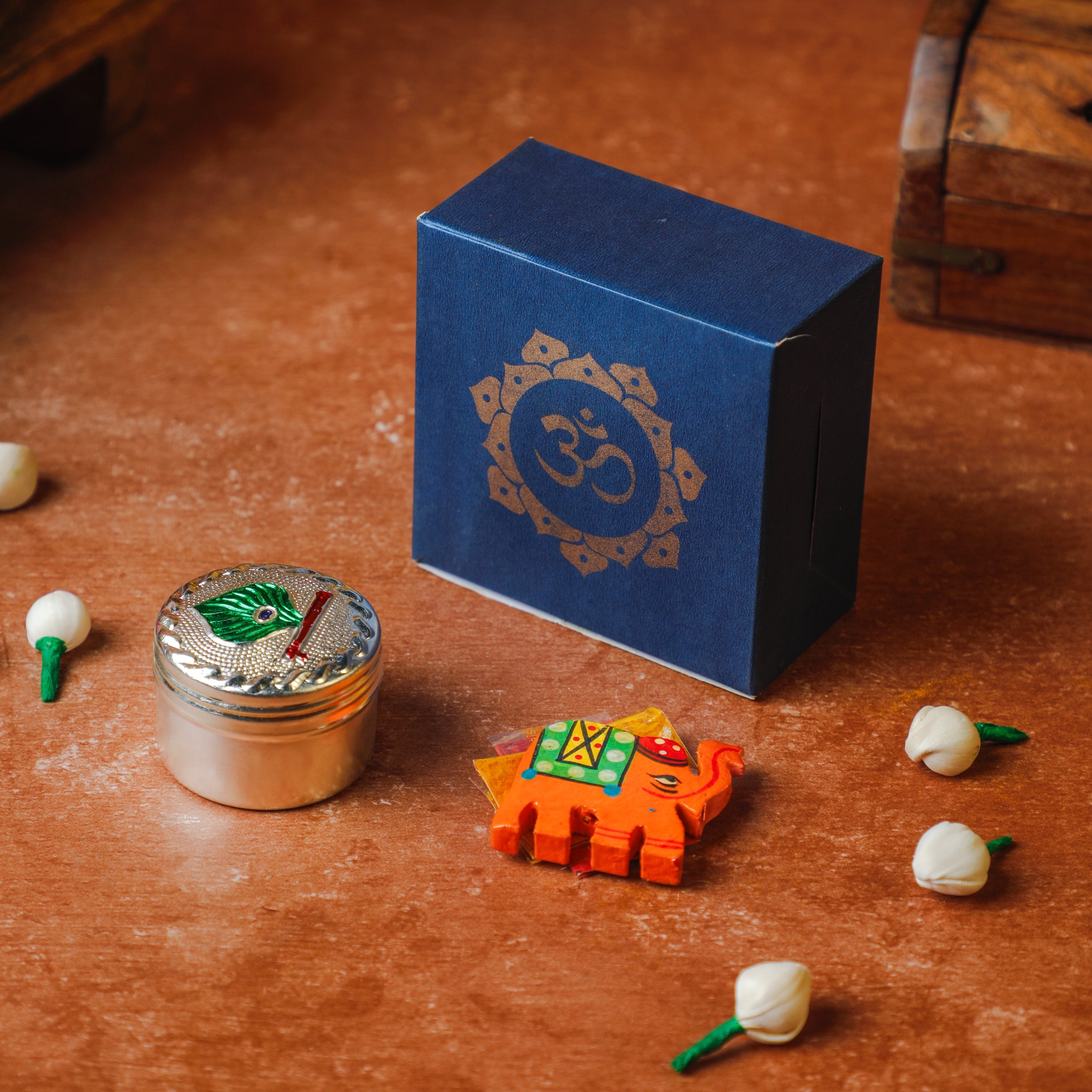 Varalakshmi Vratam Gift Box containing Designer Storage Box and Haldi Kumkum