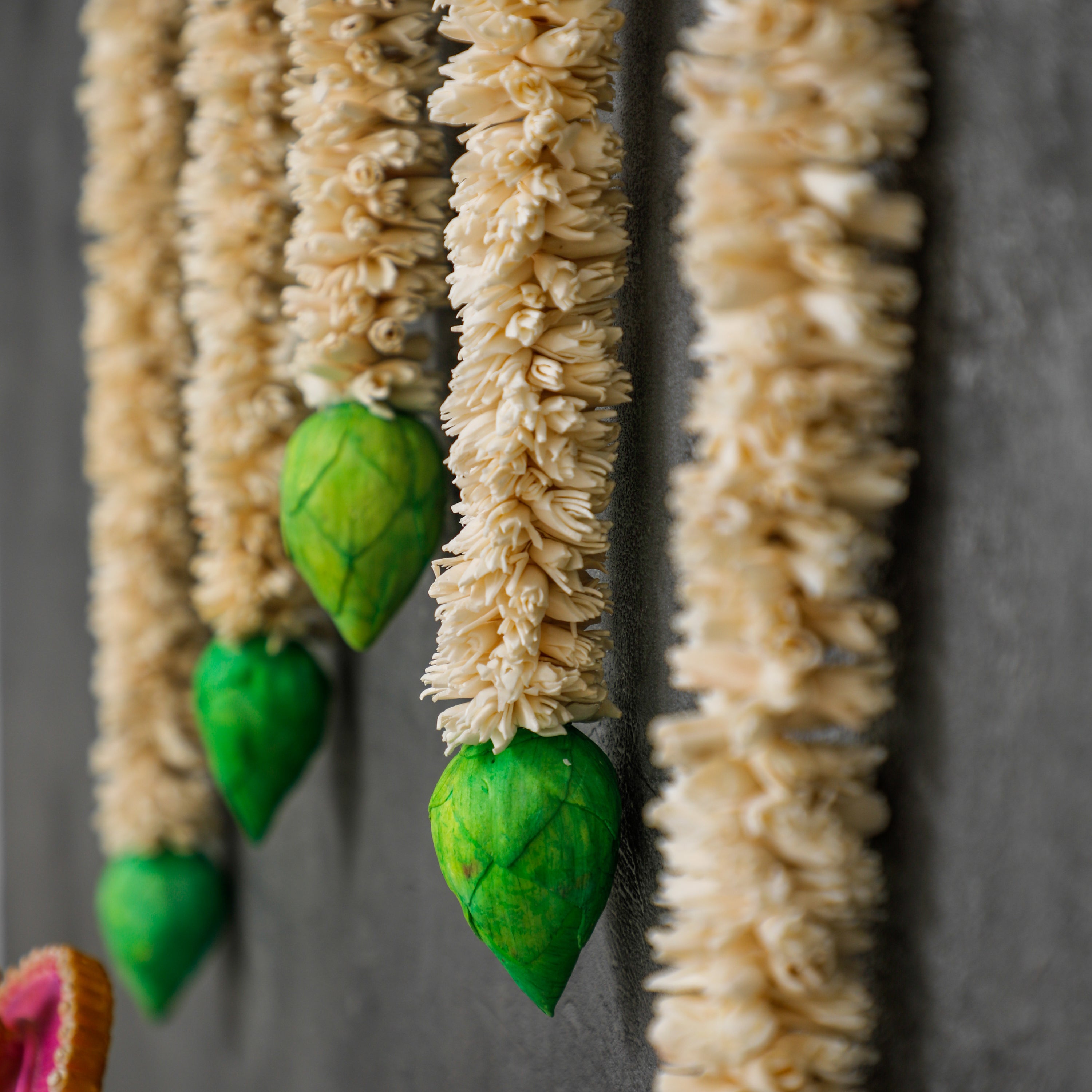 Shola wood is a lightweight and flexible material commonly used in traditional Indian and Southeast Asian crafts.