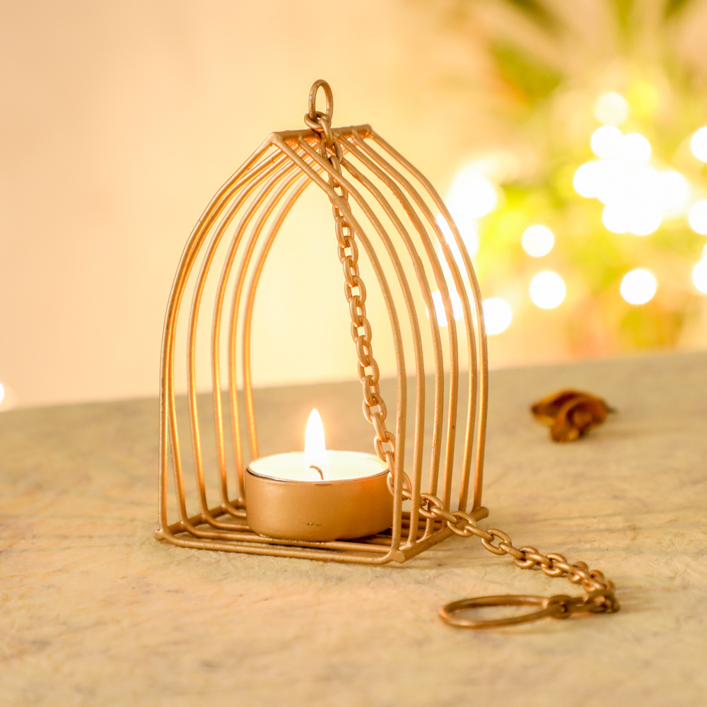 Hanging Tealight holder made of metal for diwali decorations