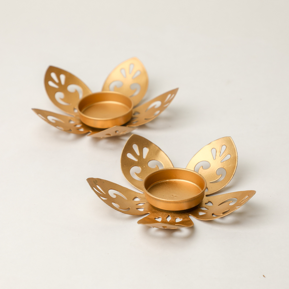 Floral tealight holder for home and pooja room ecoration