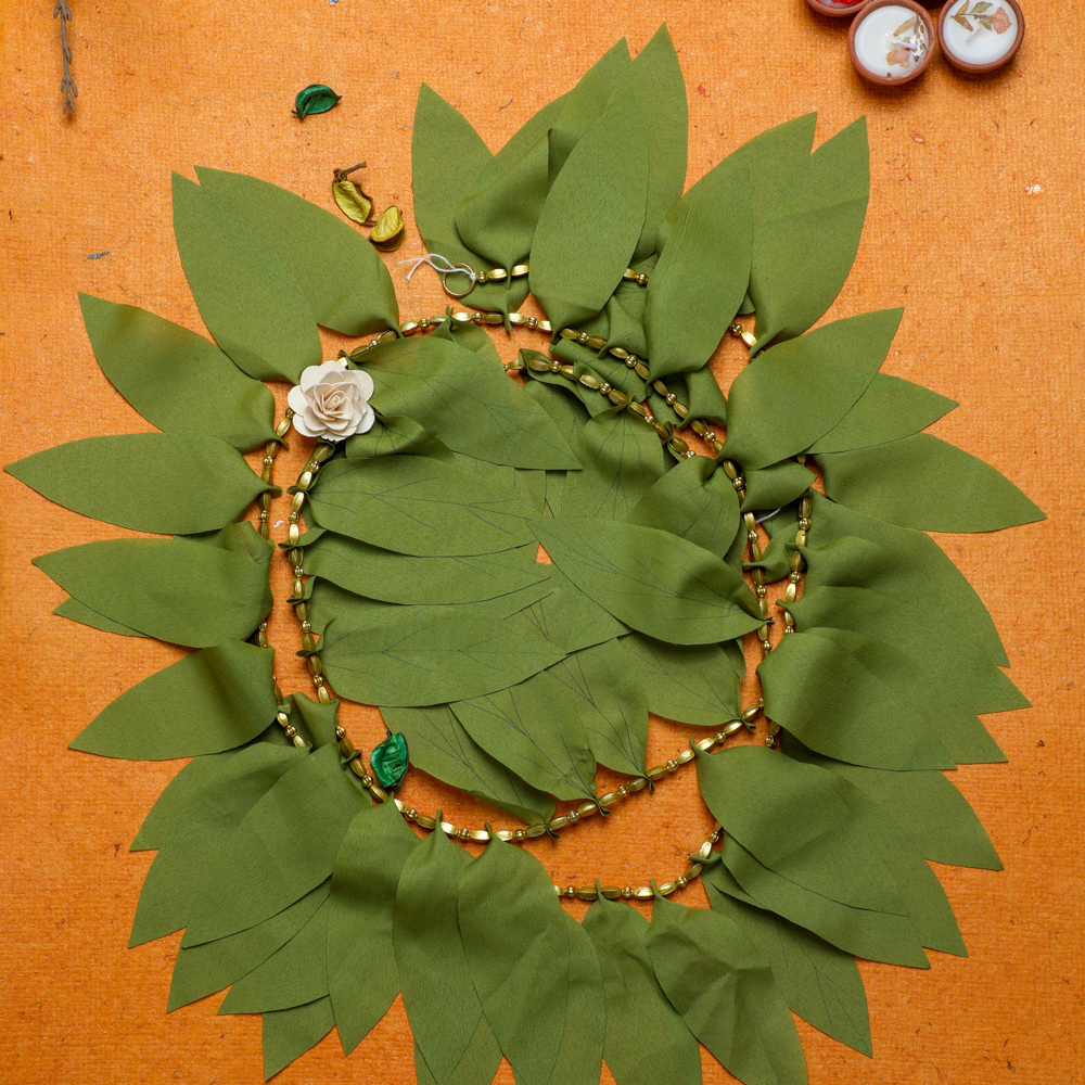 Fabric Mango Leaf Toran for Door and Entryway