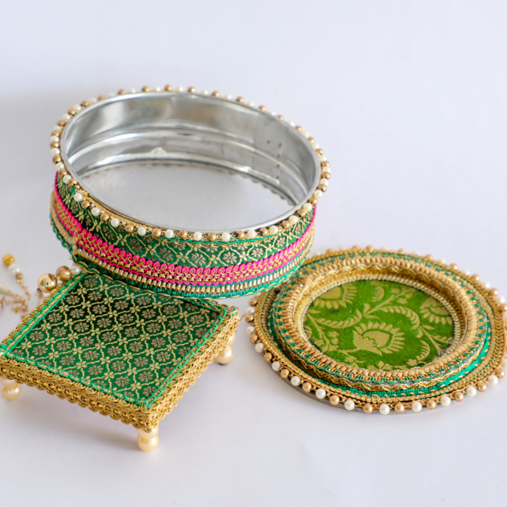 Chalni, Aasan and Thali for Indian Pooja Rituals